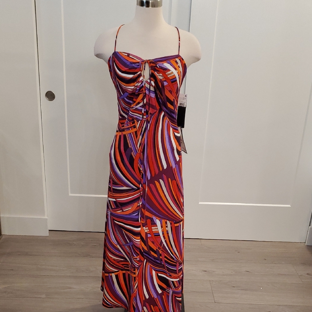 Adrianna Papell Multicolor deco design Maxi Dress Size 12 new with tags